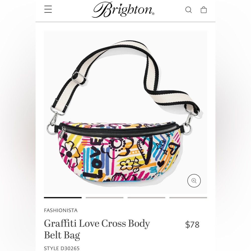 Brighton Cross Body Bag Graffit Love Pattern